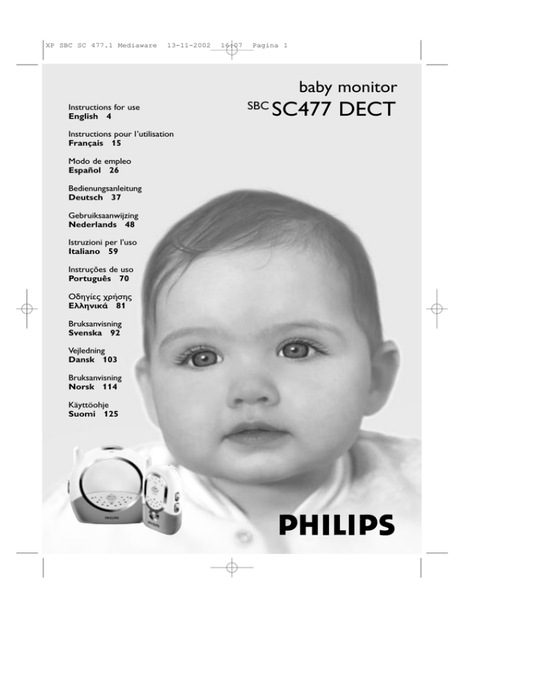 Philips SBCSC477/84, SBCSC477, SBCSC477-00H, SBCSC477/05H Owner's manual Philips SBCSC477/84, SBCSC477, SBCSC477-00H, SBCSC477/05H Owner's manual