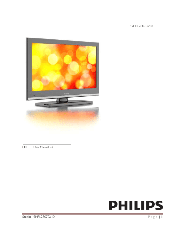 Philips 19HFL2807D User manual Philips 19HFL2807D User manual