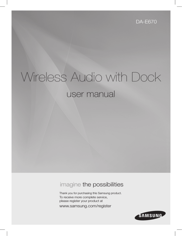 Samsung DA-E670 User manual Samsung DA-E670 User manual