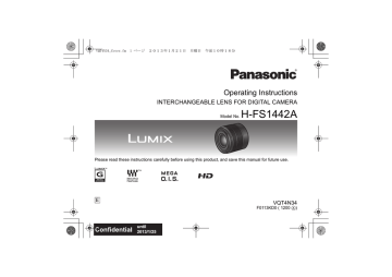 Panasonic H-FS1442AE-S camera lense Operating instructions | Manualzz Panasonic H-FS1442AE-S camera lense Operating instructions | Manualzz