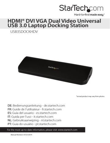 StarTech.com Universal USB 3.0 Laptop Docking Station - Dual Video HDMI DVI VGA with Audio and Ethernet Instruction manual | Manualzz StarTech.com Universal USB 3.0 Laptop Docking Station - Dual Video HDMI DVI VGA with Audio and Ethernet Instruction manual | Manualzz