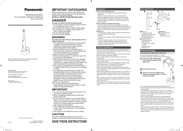 Panasonic EW-DL80-S Operating instructions Panasonic EW-DL80-S Operating instructions