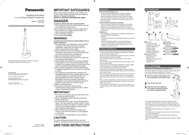 Panasonic EW-DL91-W Operating instructions Panasonic EW-DL91-W Operating instructions