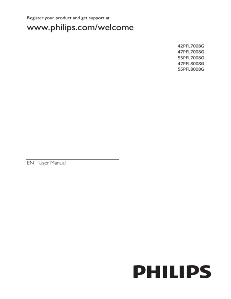 Philips 55PFL8008G User manual Philips 55PFL8008G User manual