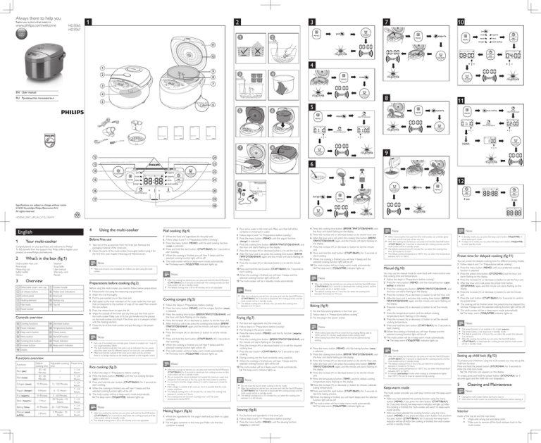 Philips HD3067/03, HD3065/03 User manual Philips HD3067/03, HD3065/03 User manual