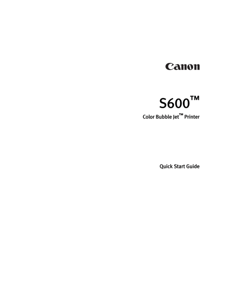 Canon 600, S600 User manual Canon 600, S600 User manual