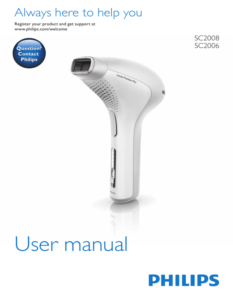 Philips Lumea, SC2008/11, SC2008/12 User manual Philips Lumea, SC2008/11, SC2008/12 User manual
