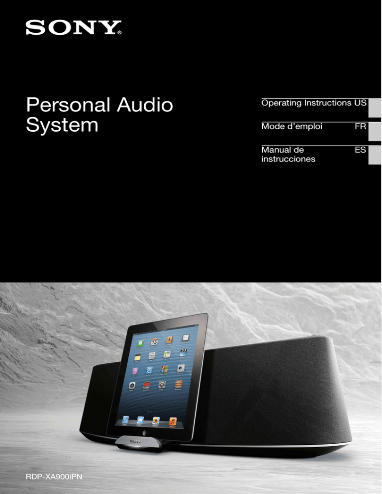 Sony RDP-XA900IPN Owner's manual Sony RDP-XA900IPN Owner's manual