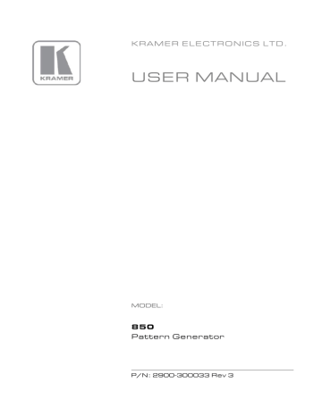 Kramer Electronics 850 User manual | Manualzz Kramer Electronics 850 User manual | Manualzz