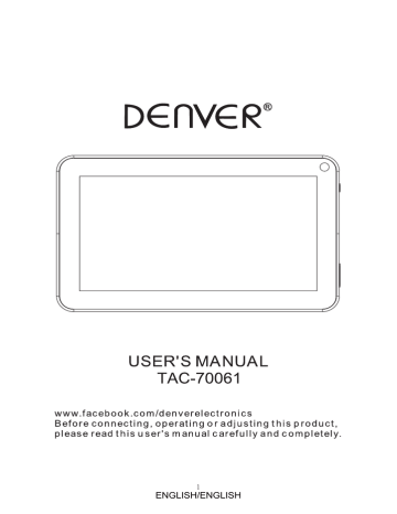 Denver TAC-70061 4GB Black tablet 用户手册 | Manualzz
