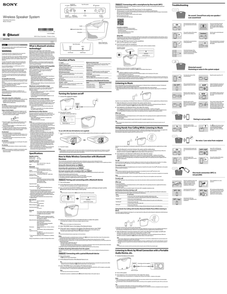 Sony SRS-BTM8/BLK, SRS-BTM8 Operating instructions Sony SRS-BTM8/BLK, SRS-BTM8 Operating instructions