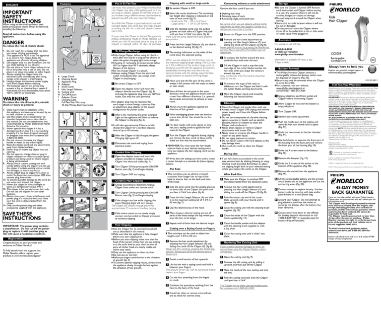 Philips CC5059 User manual Philips CC5059 User manual