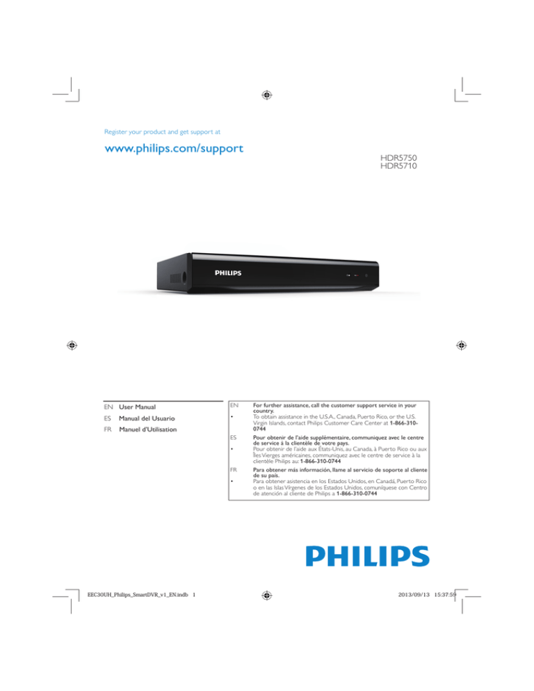 Philips HDR5750/F7, HDR5710/F7, HDR5750 User manual Philips HDR5750/F7, HDR5710/F7, HDR5750 User manual