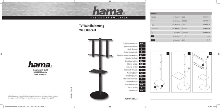 Hama 00118622 Operating instructions Hama 00118622 Operating instructions