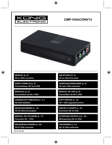 König CMP-VGACONV13 video converter Specification | Manualzz
