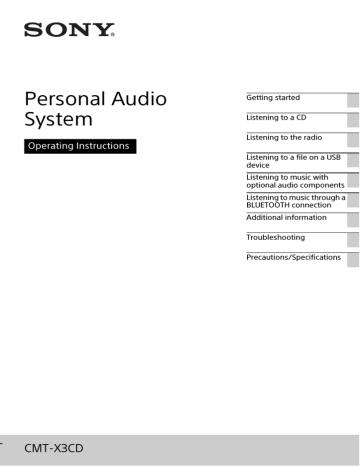 Sony CMT-X3CD Operating instructions Sony CMT-X3CD Operating instructions