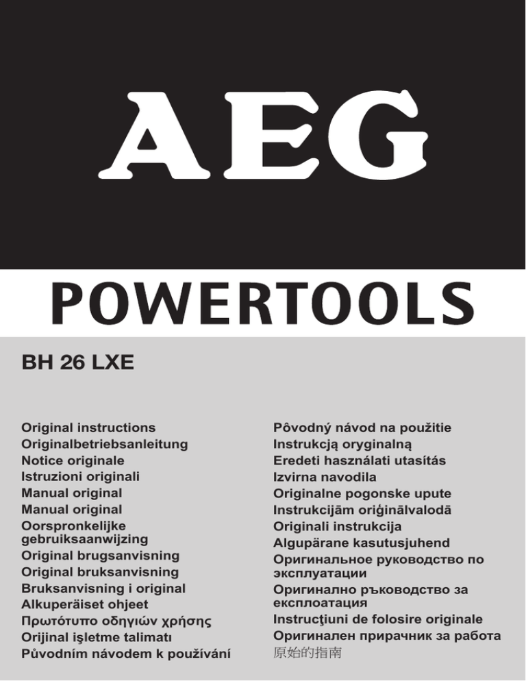 AEG BH 26LXE Datasheet AEG BH 26LXE Datasheet