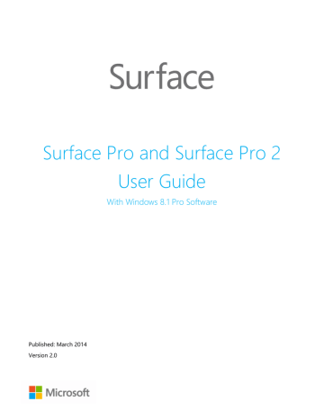 Microsoft Surface Pro 2 User guide | Manualzz