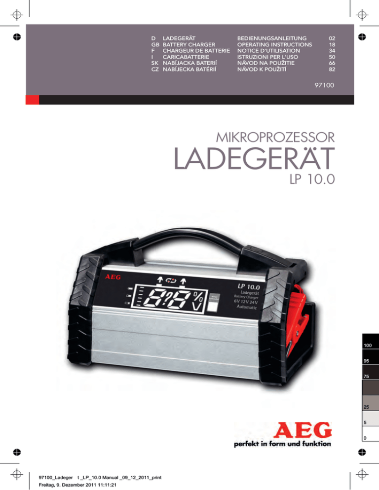 AEG LP 10.0 Operating instructions AEG LP 10.0 Operating instructions