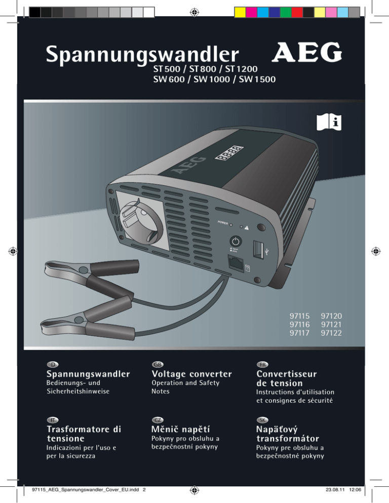 AEG ST 500, ST 1200, SW 600 Datasheet AEG ST 500, ST 1200, SW 600 Datasheet