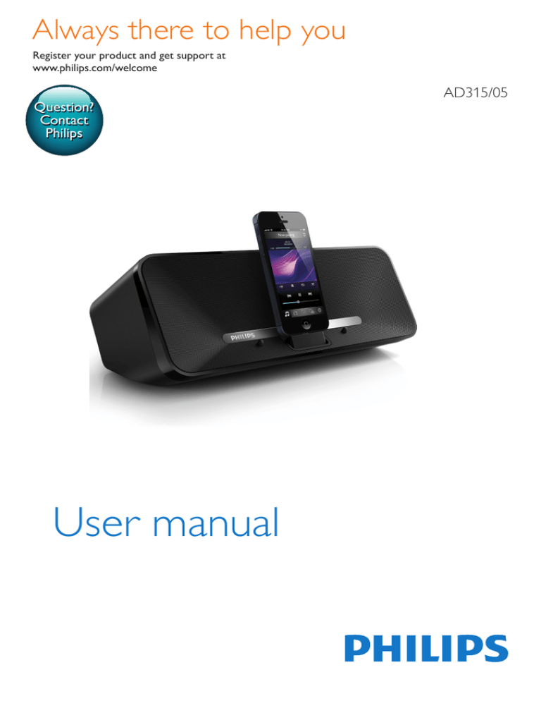 Philips AD315/05, AD315 User manual Philips AD315/05, AD315 User manual