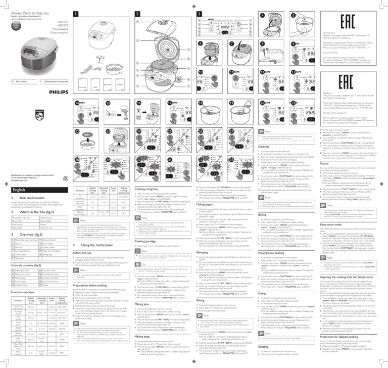 Philips HD3136 User manual Philips HD3136 User manual