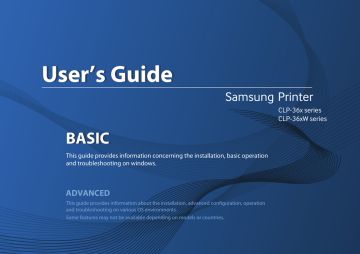 Samsung CLP-365 User's Guide Samsung CLP-365 User's Guide