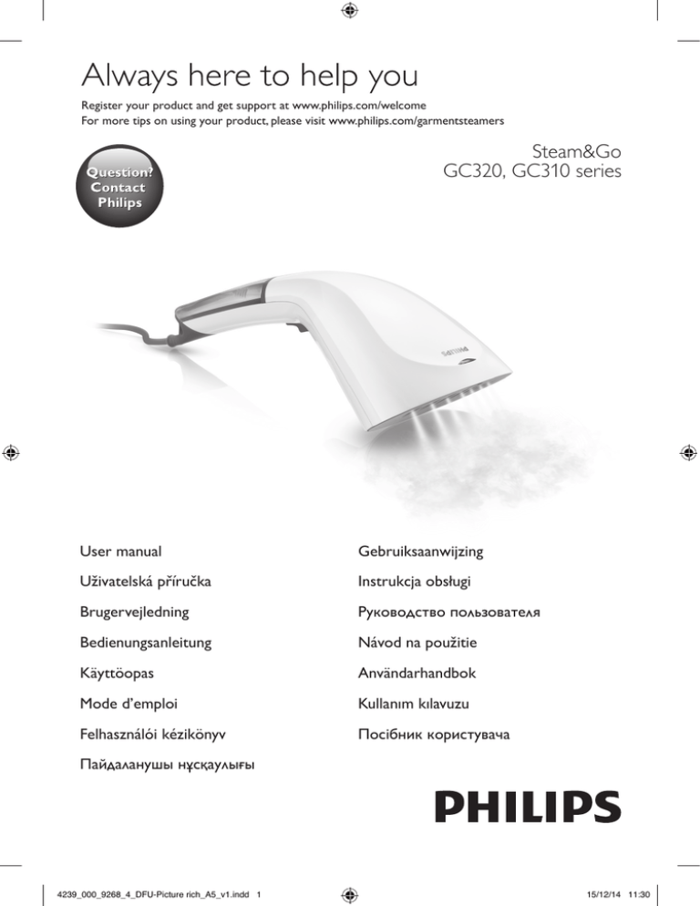 Philips GC320, GC320/05, GC310/05, GC312/65, GC310/25 User manual Philips GC320, GC320/05, GC310/05, GC312/65, GC310/25 User manual
