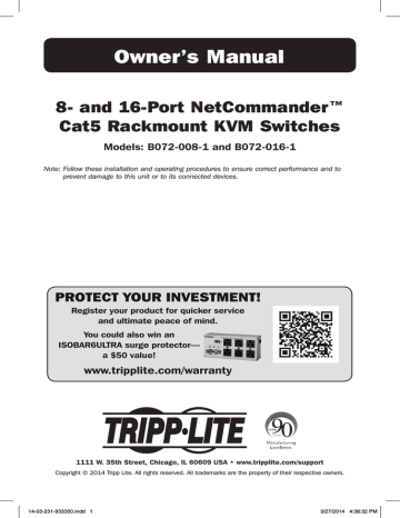 Tripp Lite B072-008-1A KVM switch Owner's manual | Manualzz