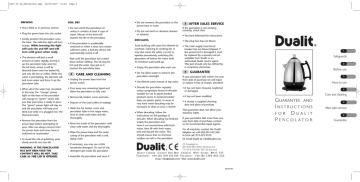 Dualit 84036 coffee maker Manual | Manualzz