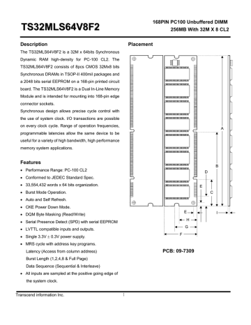 Transcend TS32MLS64V8F2 Datasheet Transcend TS32MLS64V8F2 Datasheet