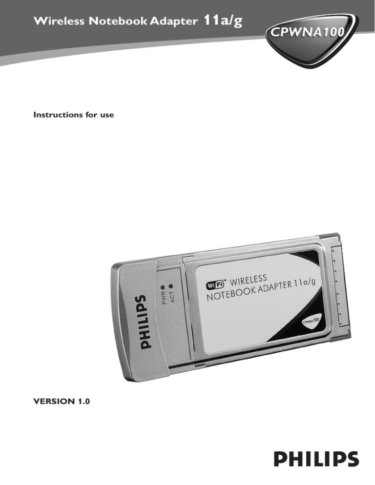 Philips CPWNA100/00 Datasheet Philips CPWNA100/00 Datasheet