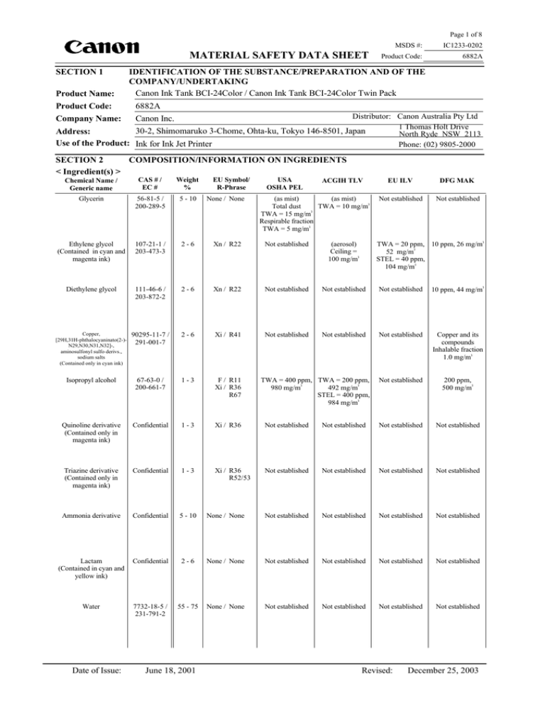 Canon CAN22202 Datasheet Canon CAN22202 Datasheet