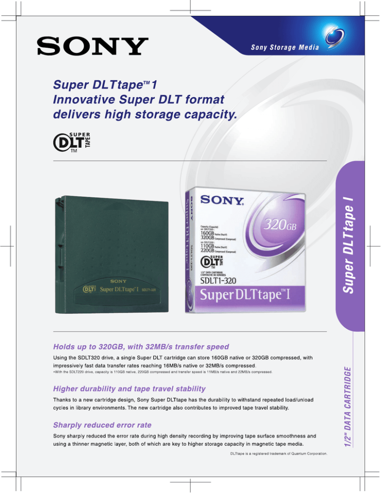 Sony SDLT320N Datasheet Sony SDLT320N Datasheet
