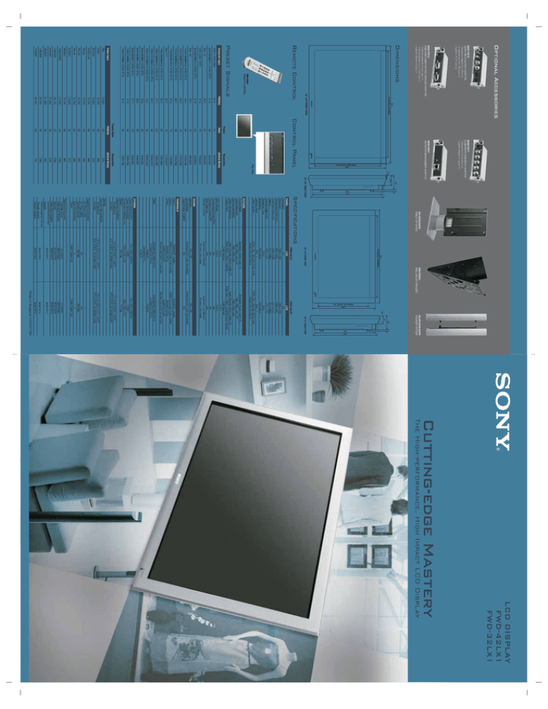Sony FWD-32LX1, FWD-42LX1 Datasheet Sony FWD-32LX1, FWD-42LX1 Datasheet