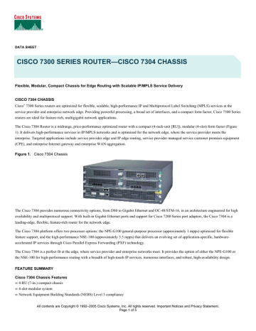 Cisco 7304 G100 Datasheet | Manualzz Cisco 7304 G100 Datasheet | Manualzz