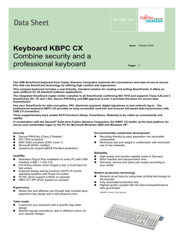 Fujitsu FS KBPC CX US Datasheet Manualzz