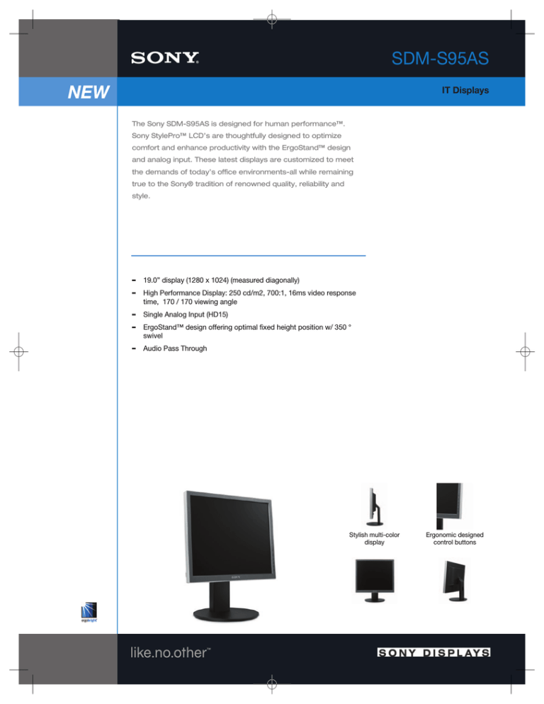 Sony SDM-S95AS Datasheet Sony SDM-S95AS Datasheet