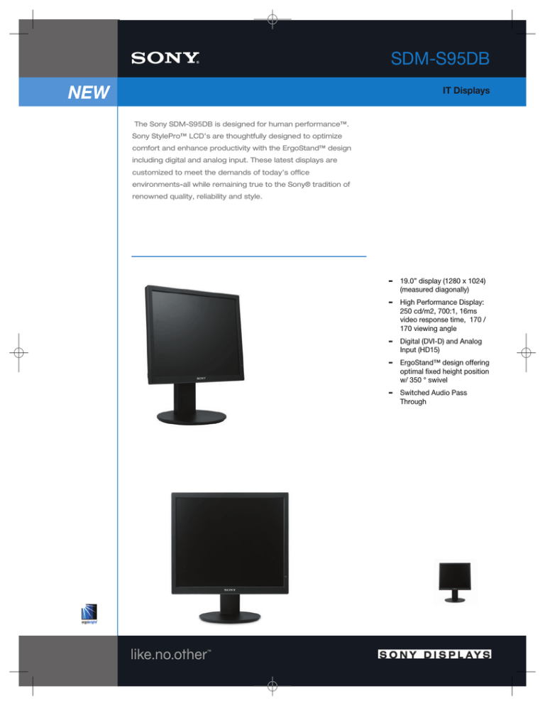 Sony SDM-S95DB Datasheet Sony SDM-S95DB Datasheet