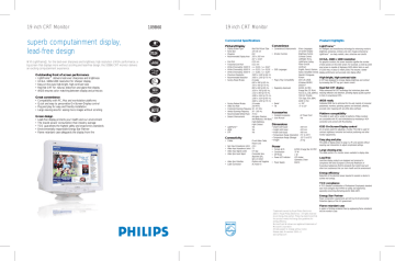 Philips 109B60/00 Datasheet Philips 109B60/00 Datasheet