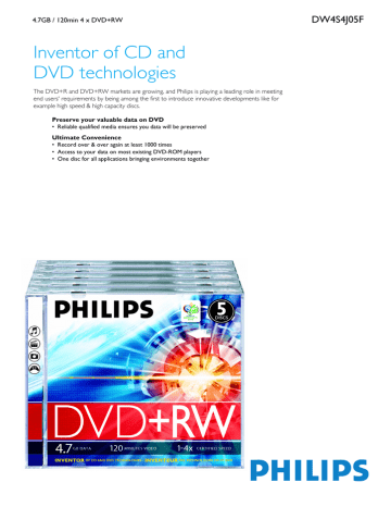 Philips DW4S4J05F/10 Datasheet Philips DW4S4J05F/10 Datasheet