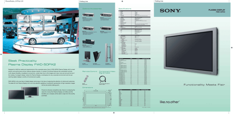 Sony FWD-50PX2/B, FWD-50PX2/S Datasheet Sony FWD-50PX2/B, FWD-50PX2/S Datasheet