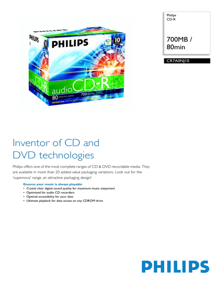 Philips CR7A0NJ10/00 Datasheet Philips CR7A0NJ10/00 Datasheet