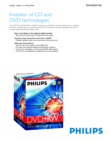 Philips DW4S4V10C/10 Datasheet Philips DW4S4V10C/10 Datasheet