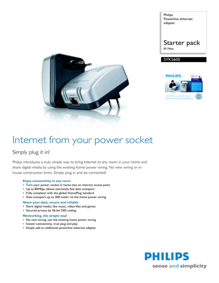 Philips SYK5600 Datasheet Philips SYK5600 Datasheet