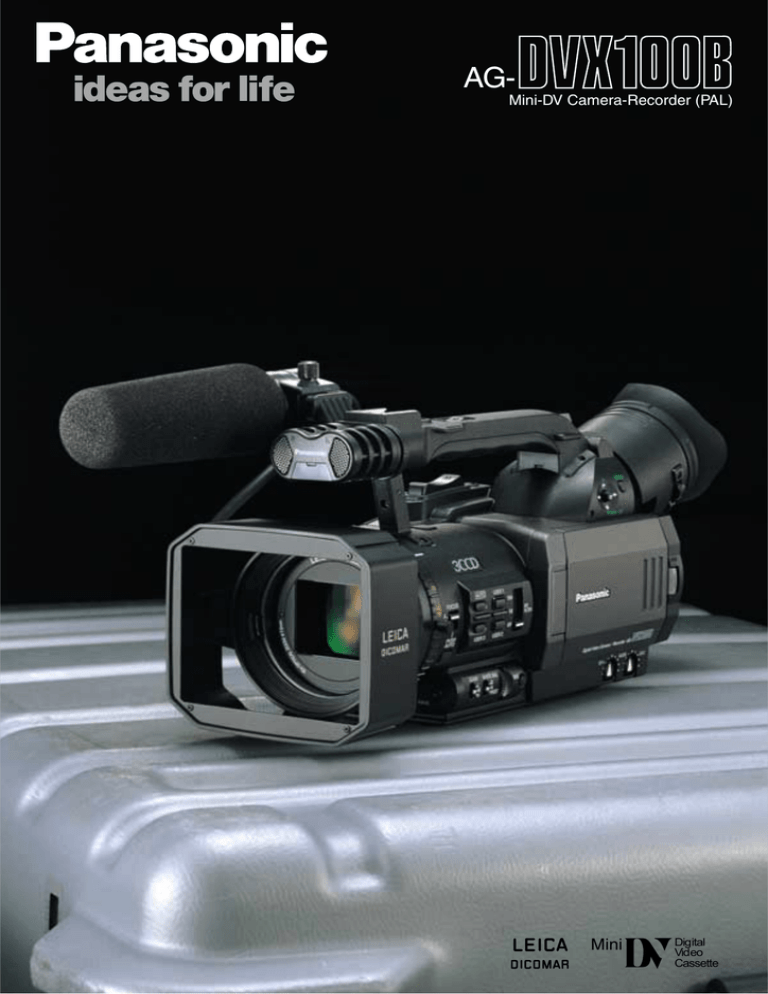Panasonic AG-DVX100BE, AG-DVX100 Datasheet Panasonic AG-DVX100BE, AG-DVX100 Datasheet