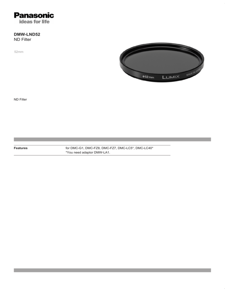 Panasonic DMW-LND52E Datasheet Panasonic DMW-LND52E Datasheet