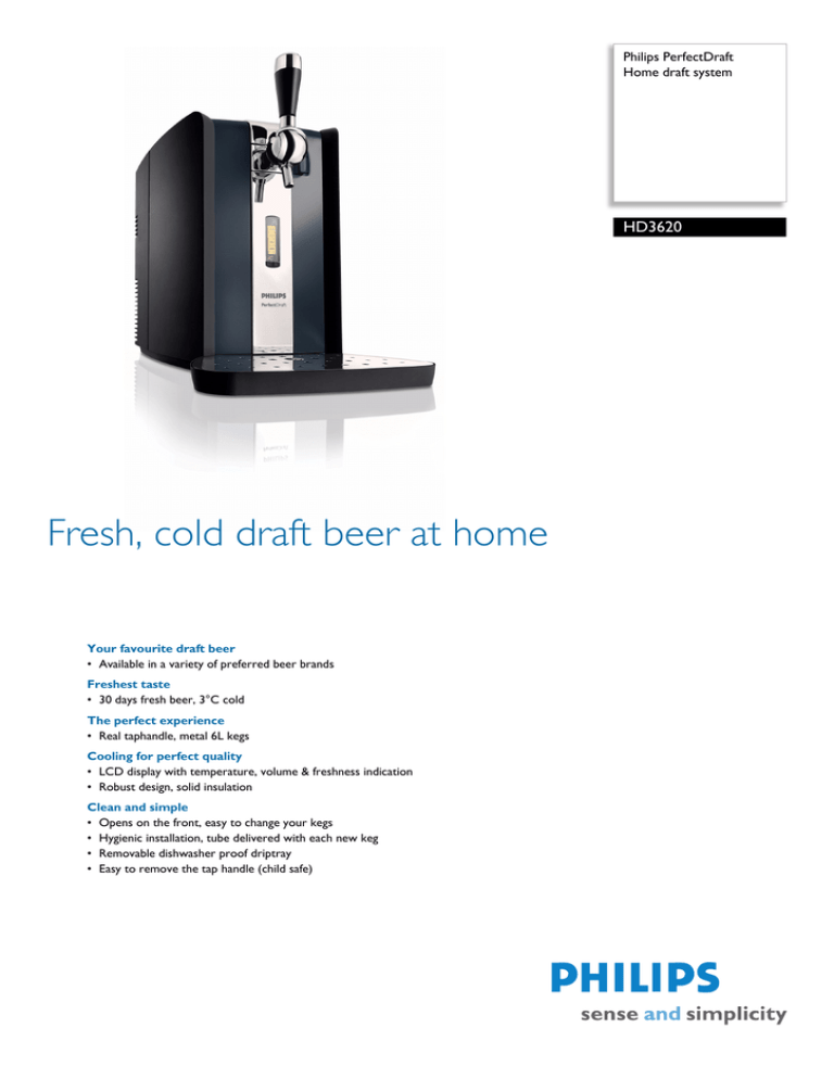 Philips HD3620/20, HD3620/22 Datasheet Philips HD3620/20, HD3620/22 Datasheet