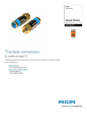 Philips SDW5062O Quad Shield Connectors Datasheet | Manualzz Philips SDW5062O Quad Shield Connectors Datasheet | Manualzz