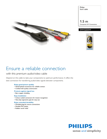 Philips SWV2255W/10 Datasheet Philips SWV2255W/10 Datasheet